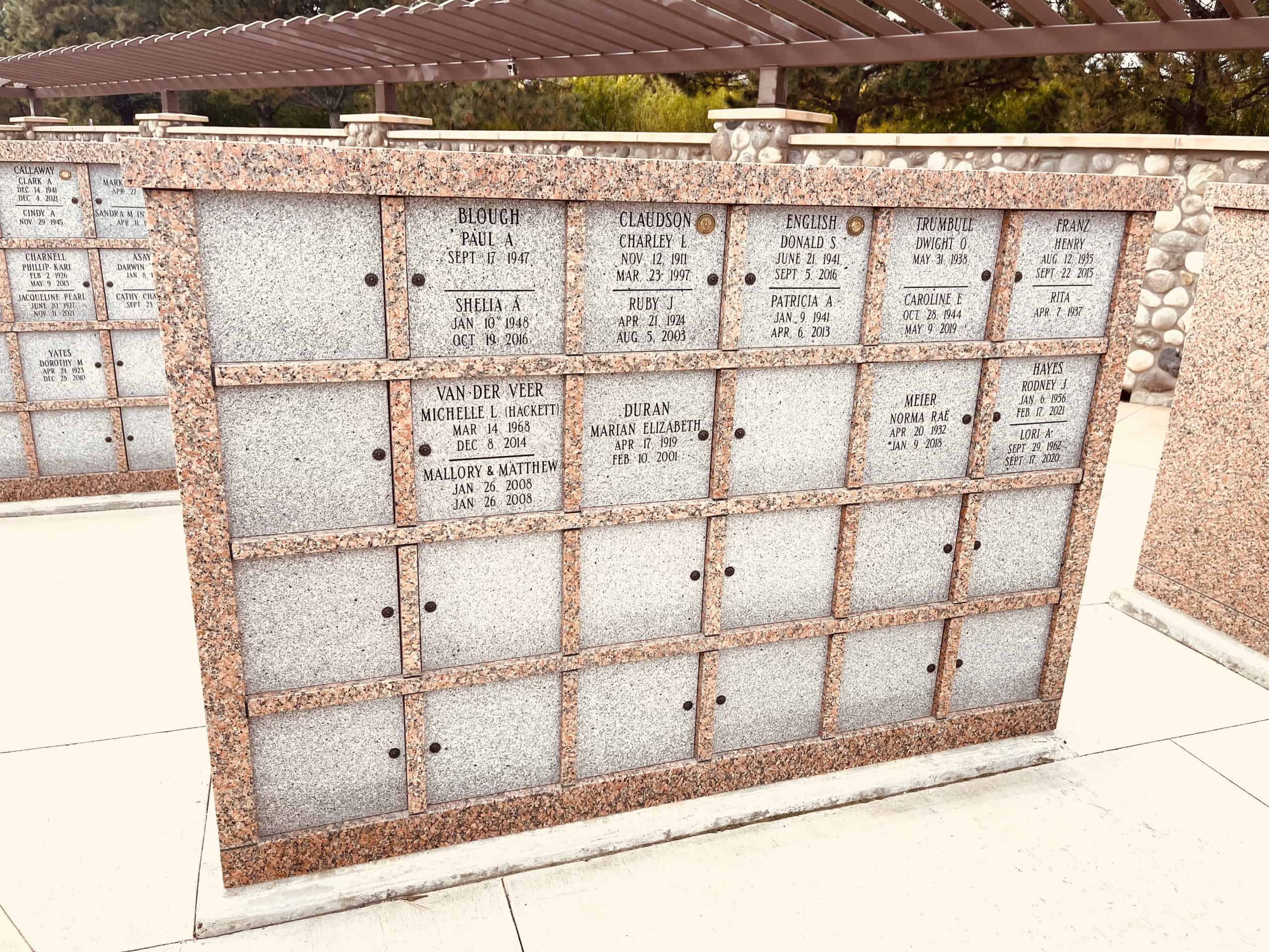 Columbarium for Cremated Remains Interment